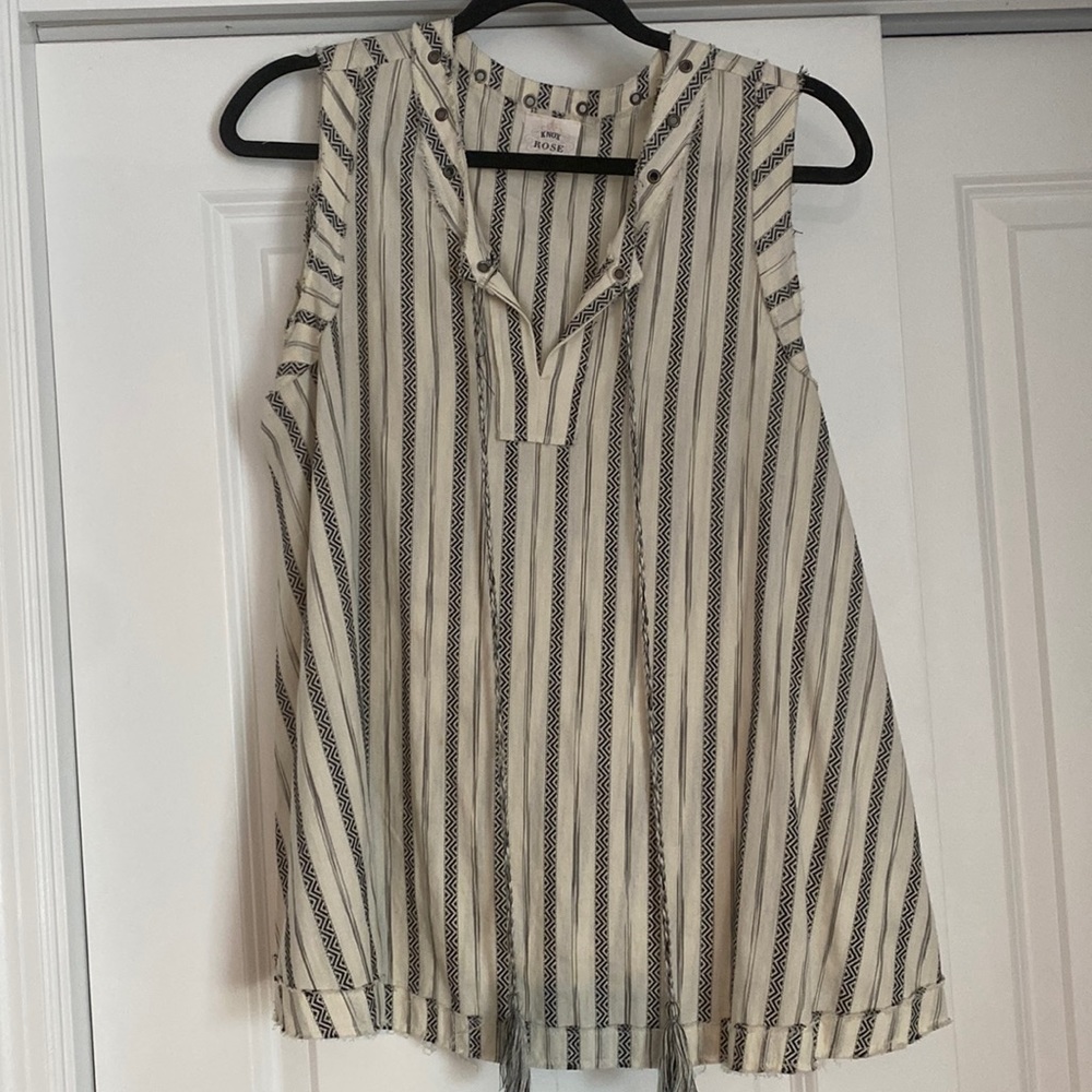 Black and cream tank top